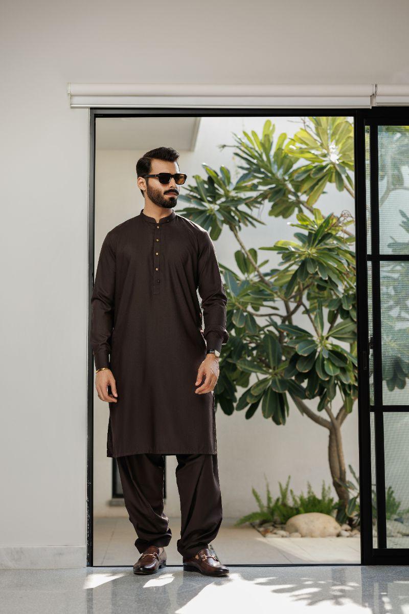 Deepak Perwani - jkt1418 & kas914 - Brown - 3 Piece