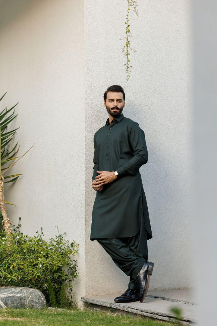 Deepak Perwani - jkt1422 & kas910 - Dark Green - 3 Piece