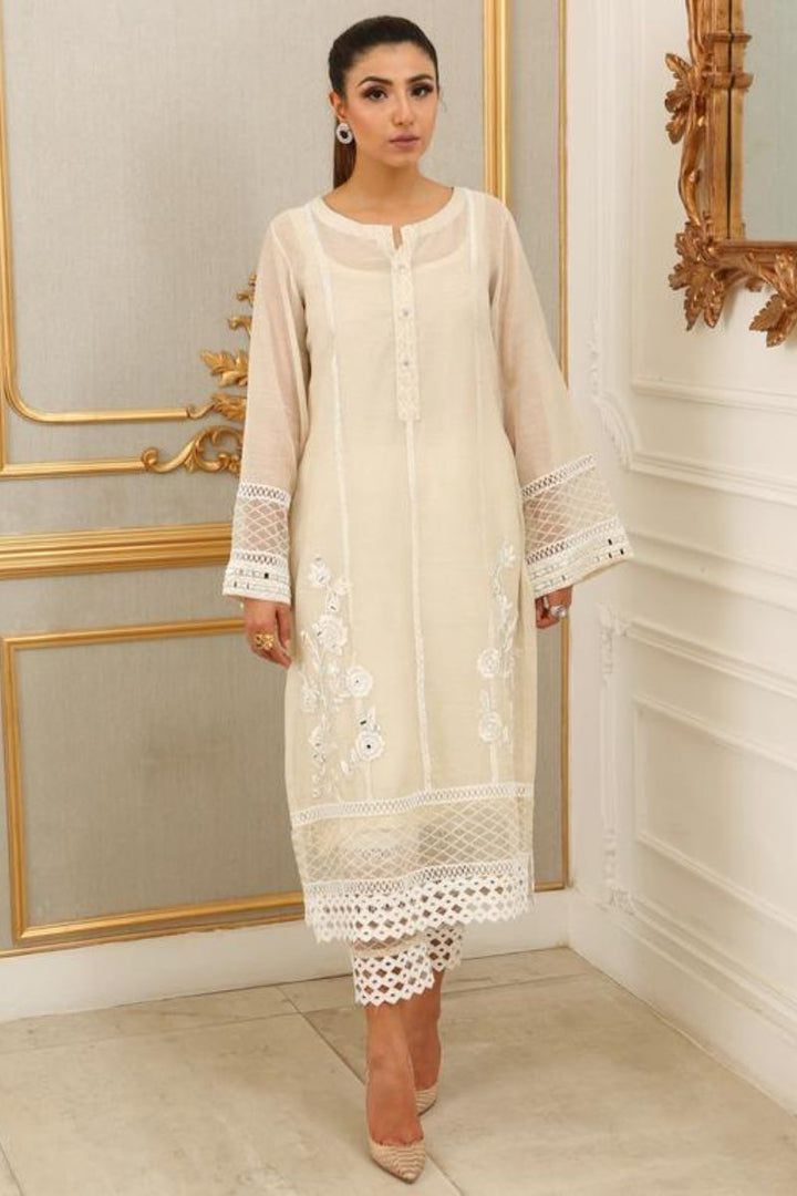 Maheen Trends - Lilly White - 2 Piece - Organza