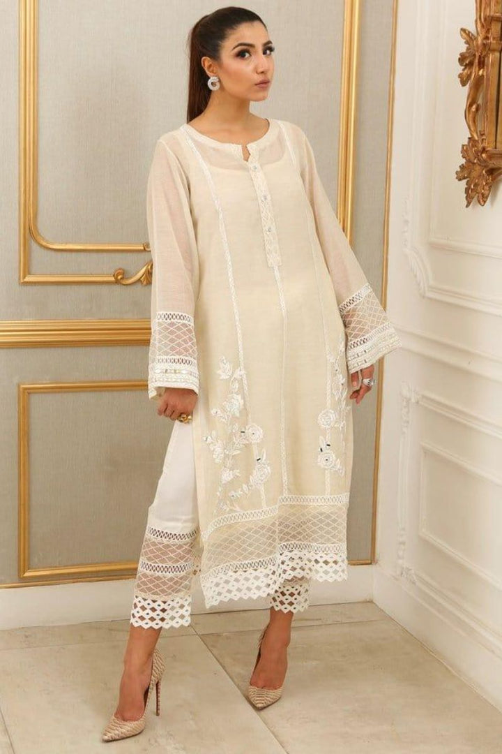 Maheen Trends - Lilly White - 2 Piece - Organza