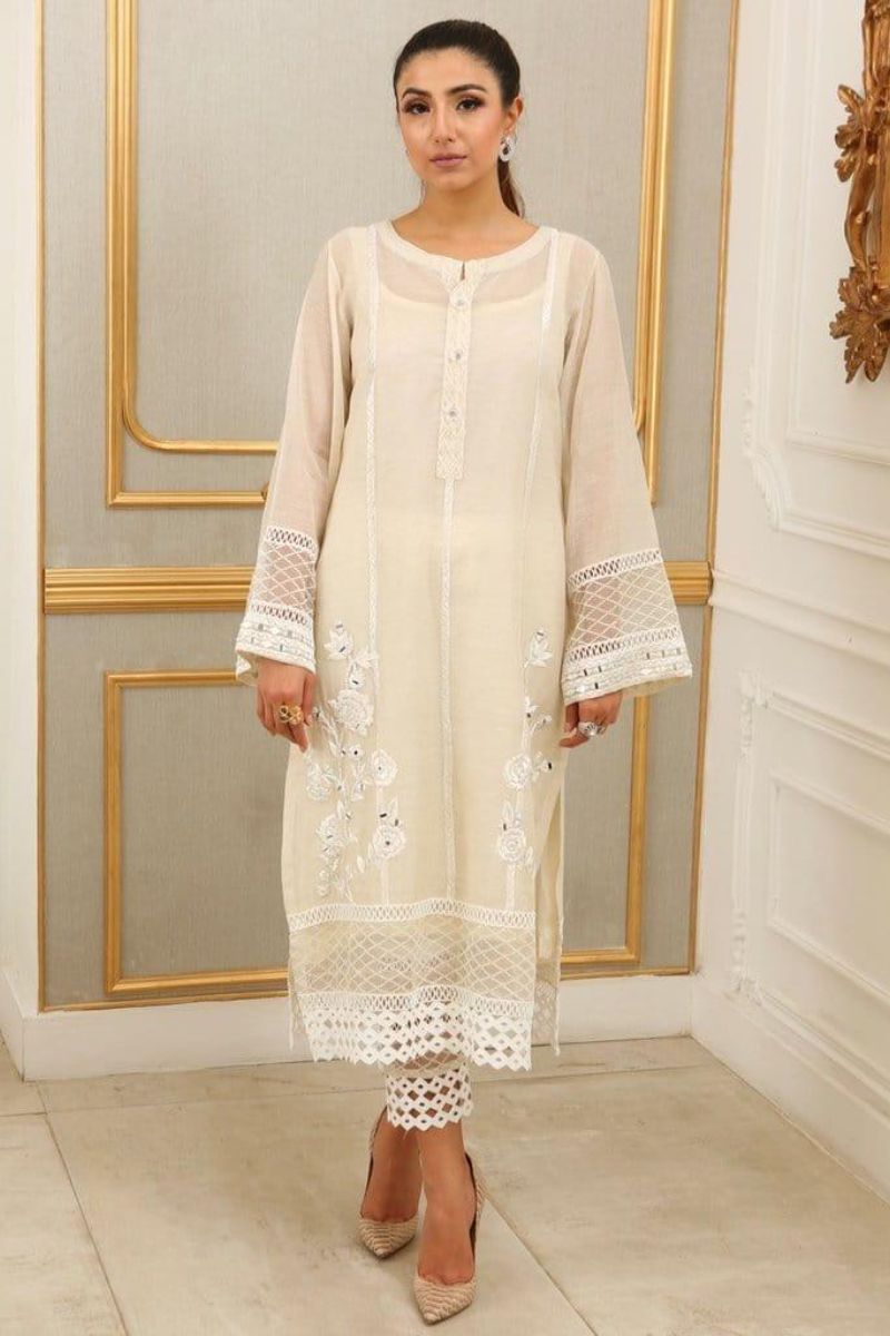 Maheen Trends - Lilly White - 2 Piece - Organza