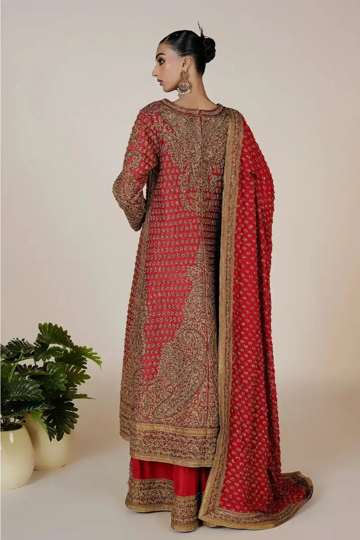 Rizwan Beyg - Marori Bridal Red Shirt & Dupatta