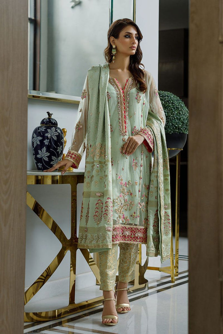 Deepak Perwani - Ktd4063 - Net - Mint Green - 3 piece