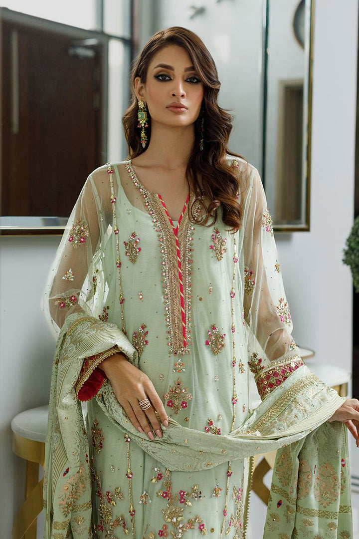 Deepak Perwani - Ktd4063 - Net - Mint Green - 3 piece