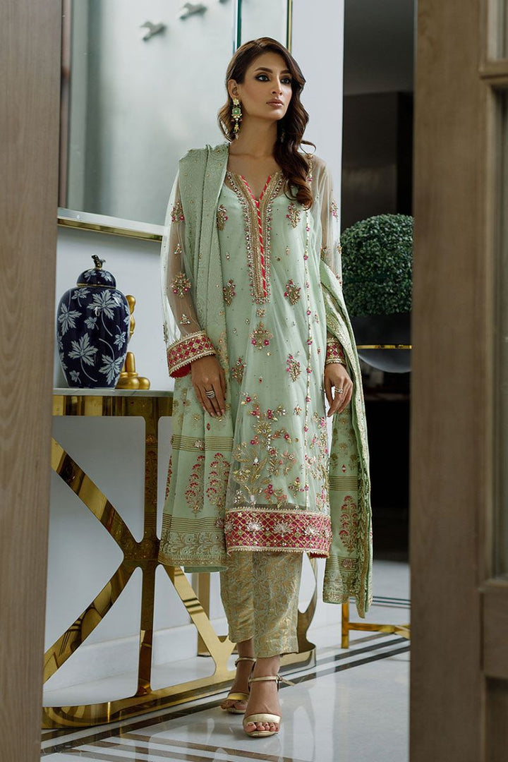 Deepak Perwani - Ktd4063 - Net - Mint Green - 3 piece