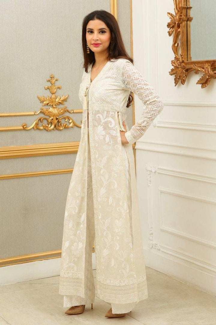 Maheen Trends - White Okaya - 2 Piece - Khaadi Organza