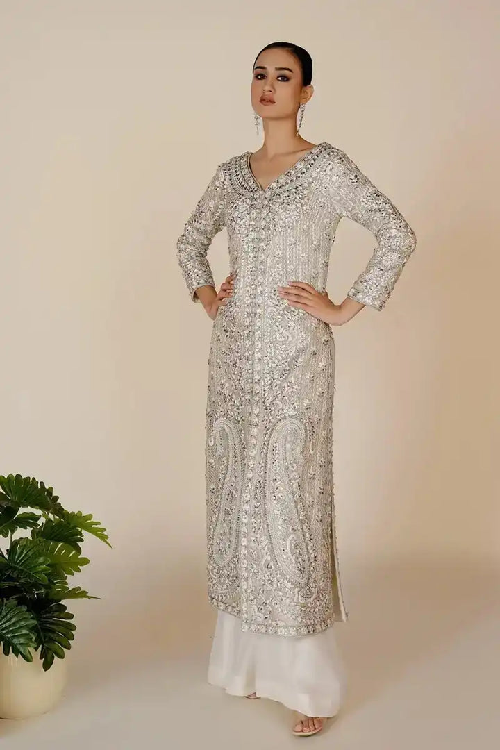 Rizwan Beyg - Parisa Silver Coat