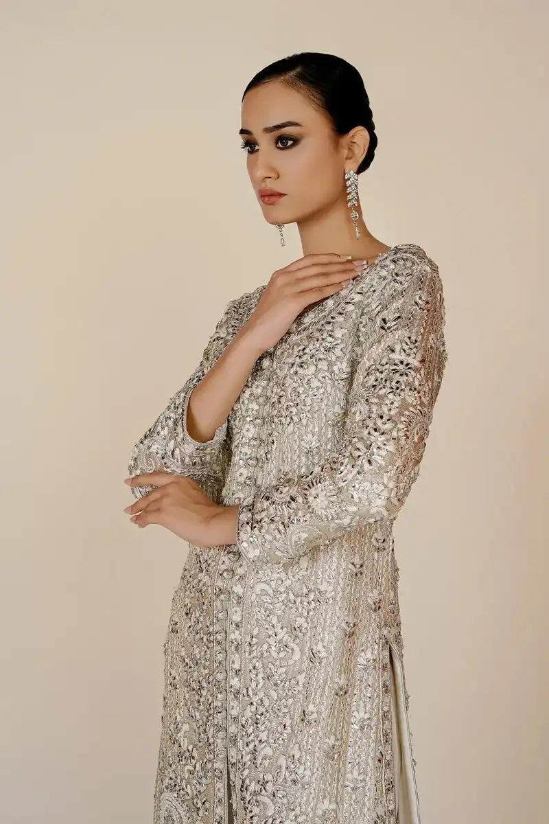 Rizwan Beyg - Parisa Silver Coat