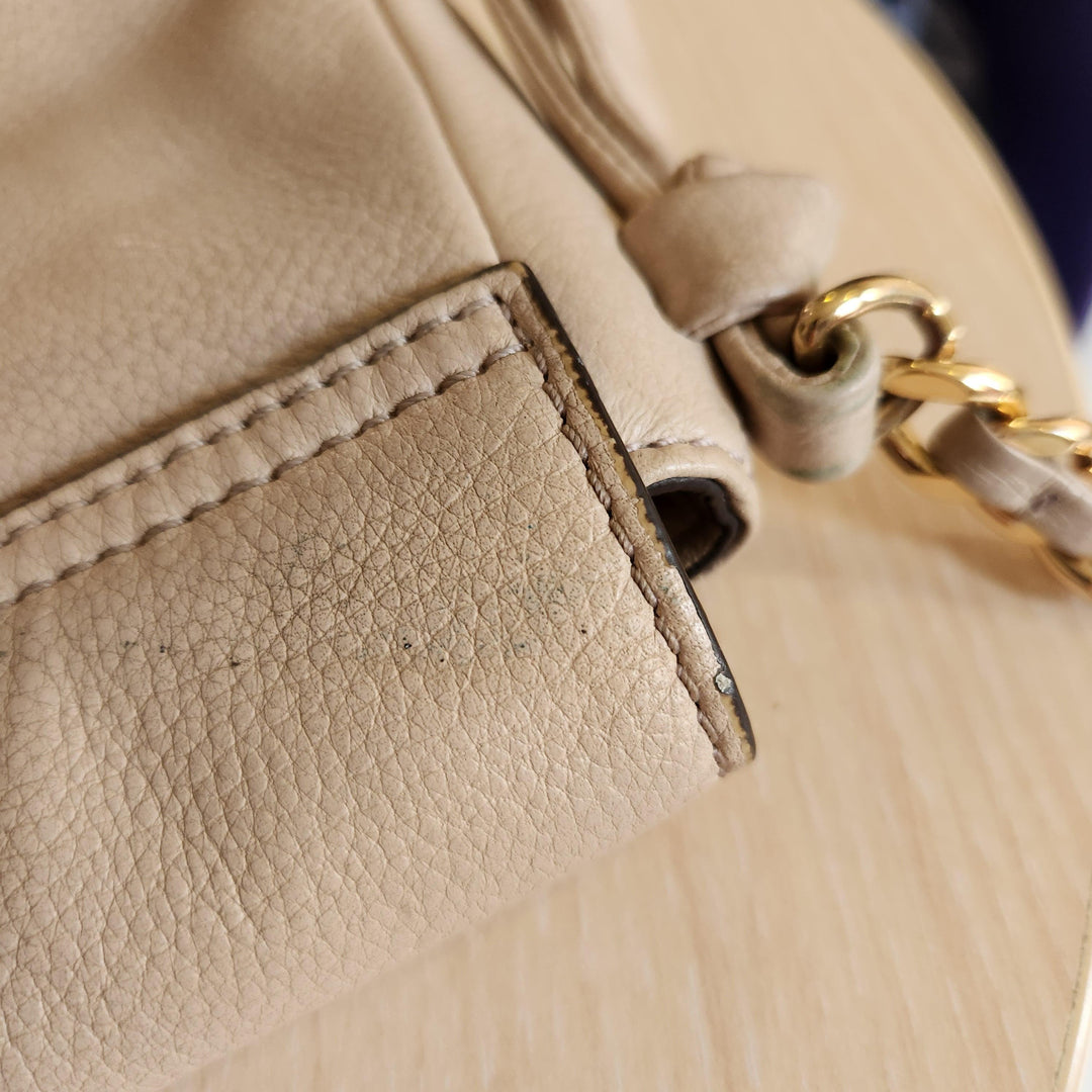 Pre-Loved Treasures - Tory Burch Beige Leather Harper Crossbody Bag