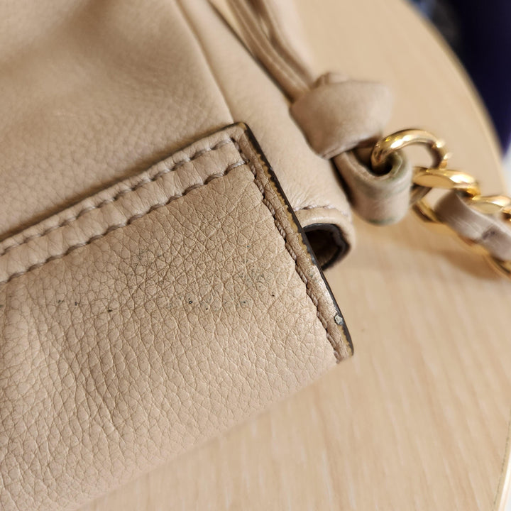 Pre-Loved Treasures - Tory Burch Beige Leather Harper Crossbody Bag