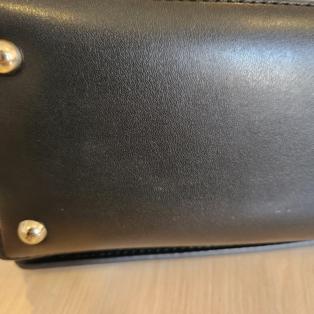 Pre-Loved Treasures - Guess Black Kendy Double Flap Leatherette Crossbody Bag