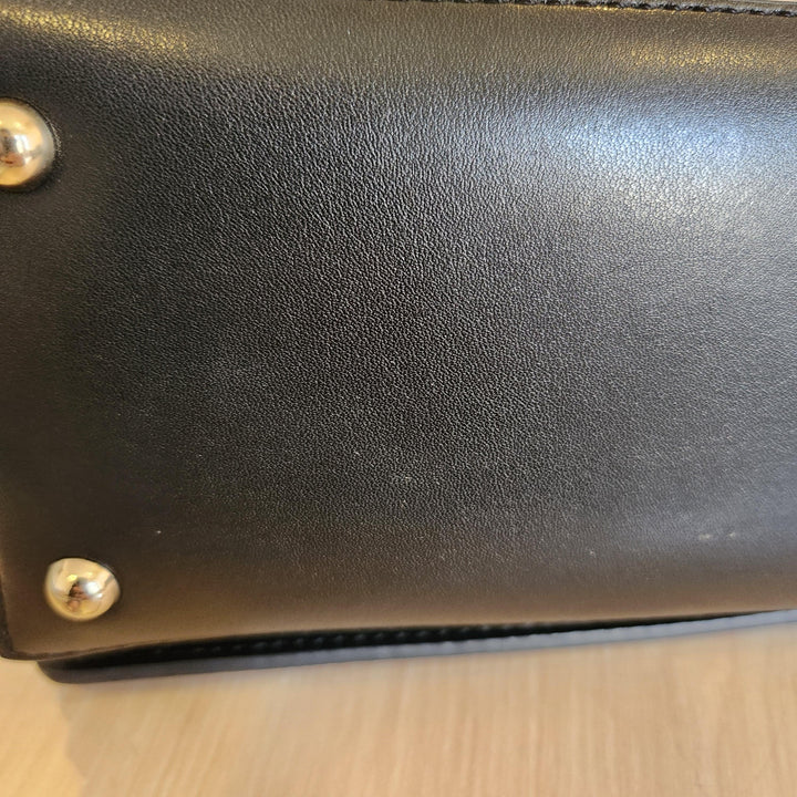 Pre-Loved Treasures - Guess Black Kendy Double Flap Leatherette Crossbody Bag