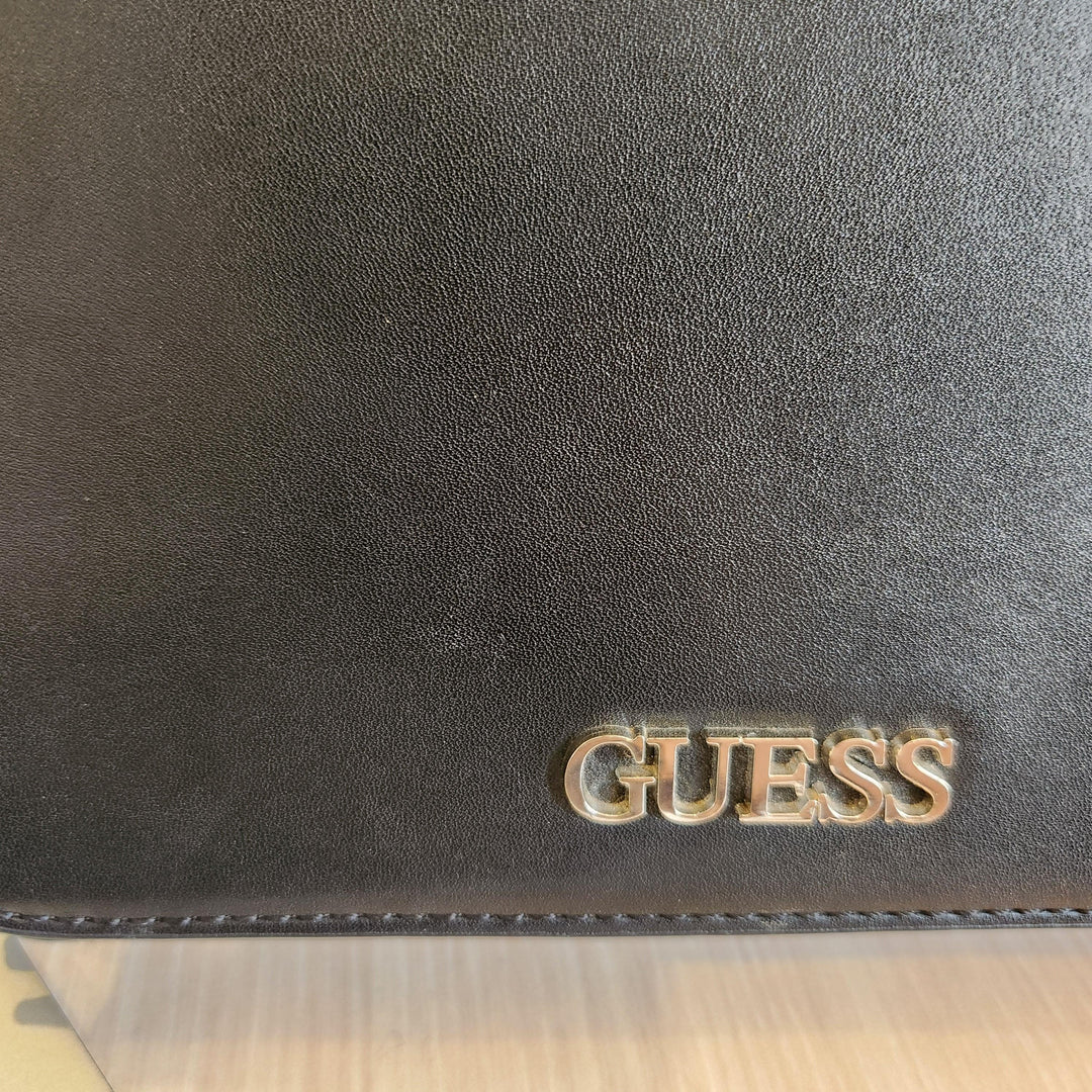 Pre-Loved Treasures - Guess Black Kendy Double Flap Leatherette Crossbody Bag