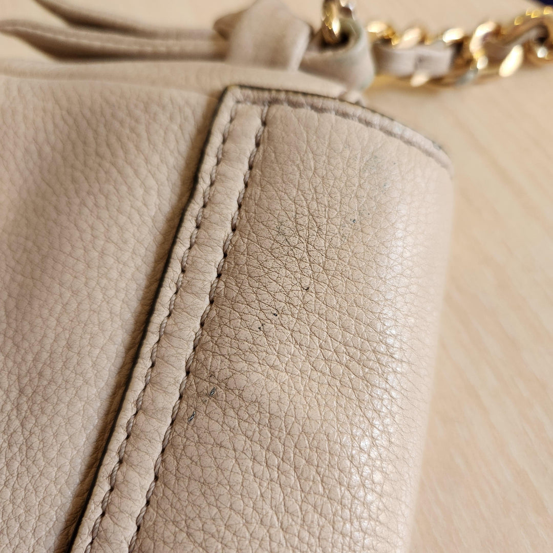 Pre-Loved Treasures - Tory Burch Beige Leather Harper Crossbody Bag