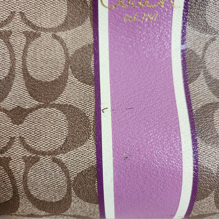 Pre-Loved Treasures - Coach Signature Heritage Stripe Tote Bag