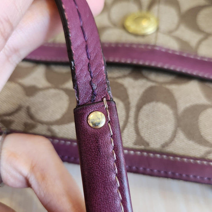 Pre-Loved Treasures - Coach Signature Heritage Stripe Tote Bag