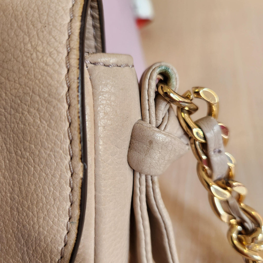 Pre-Loved Treasures - Tory Burch Beige Leather Harper Crossbody Bag