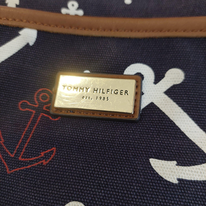 Pre-Loved Treasures - Tommy Hilfiger Canvas Anchor Print Crossbody Bag