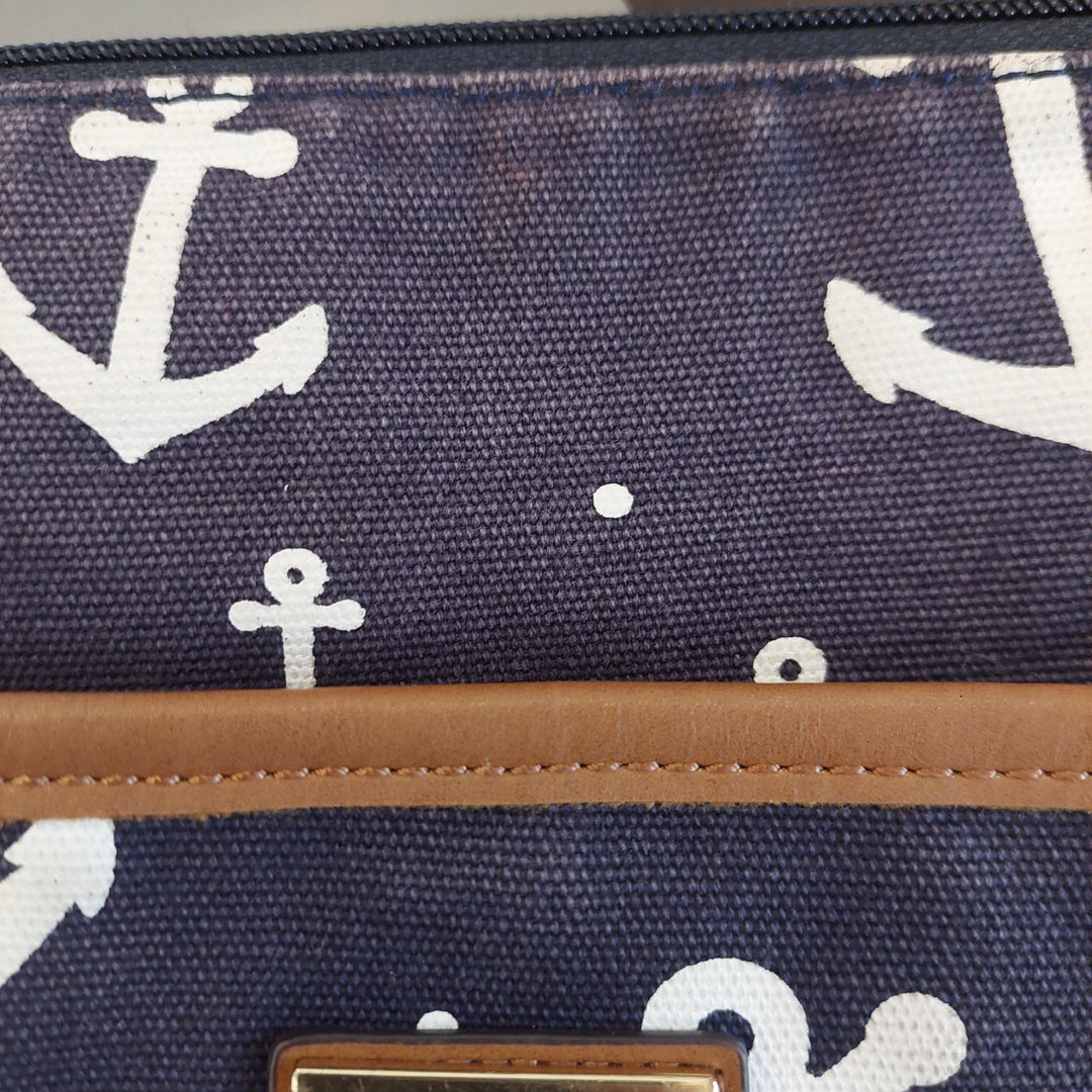 Pre-Loved Treasures - Tommy Hilfiger Canvas Anchor Print Crossbody Bag