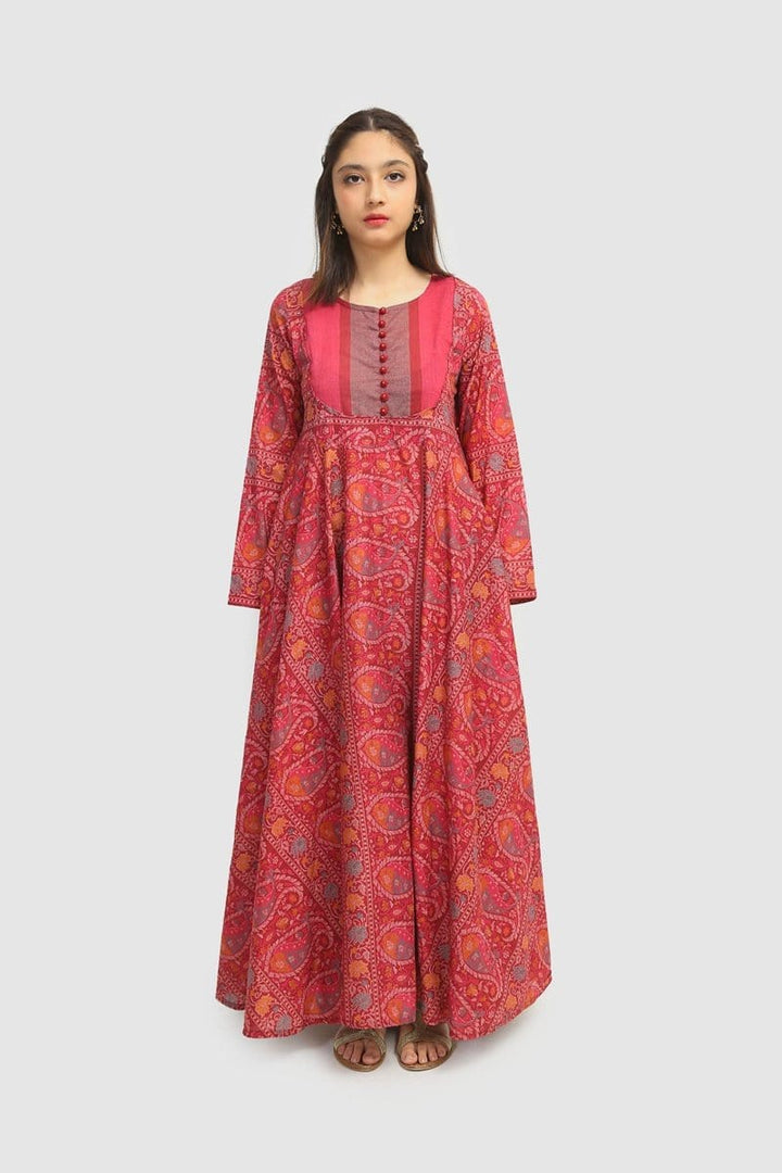 Generation - Maroon Serai Dress - 1 PC