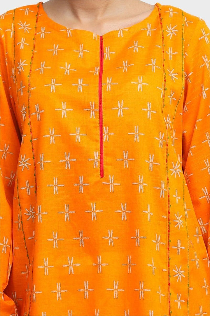 Generation - Orange Sarayu Panelled Kurta - 1 PC