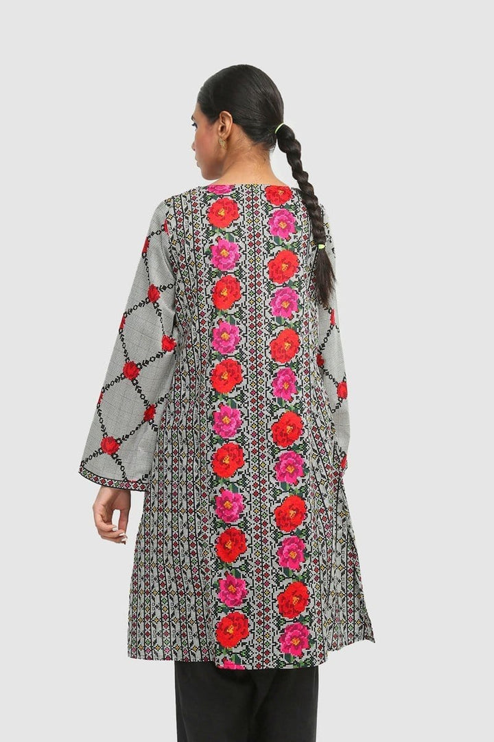 Generation - Grey Aara Taanka Kurta - 1 PC