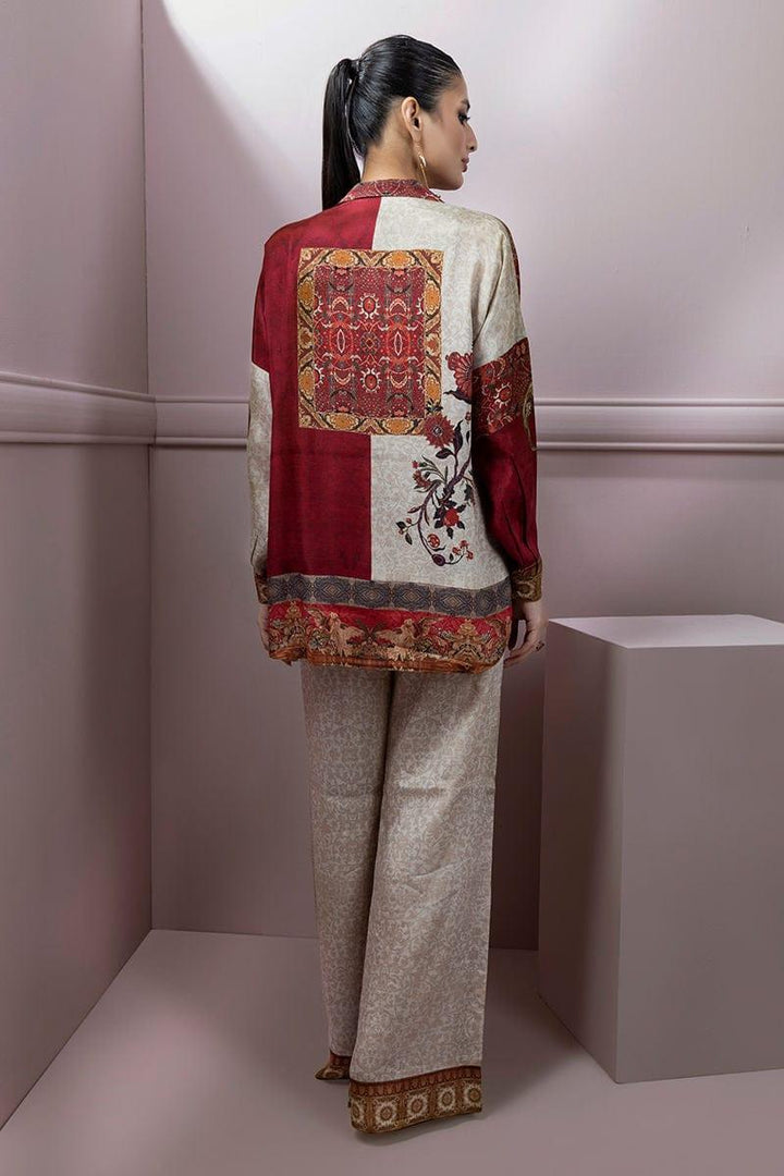 Shamaeel - Silk Embroidered Collared Shirt with Silk Printed Pants - Studio by TCS