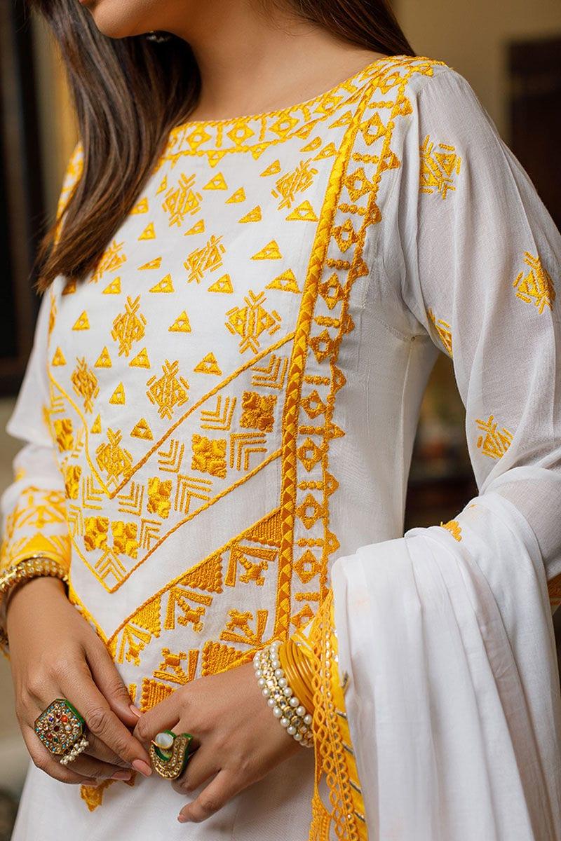 Pinktree - Amber - Yellow - Embroidered - 3 Piece - Studio by TCS