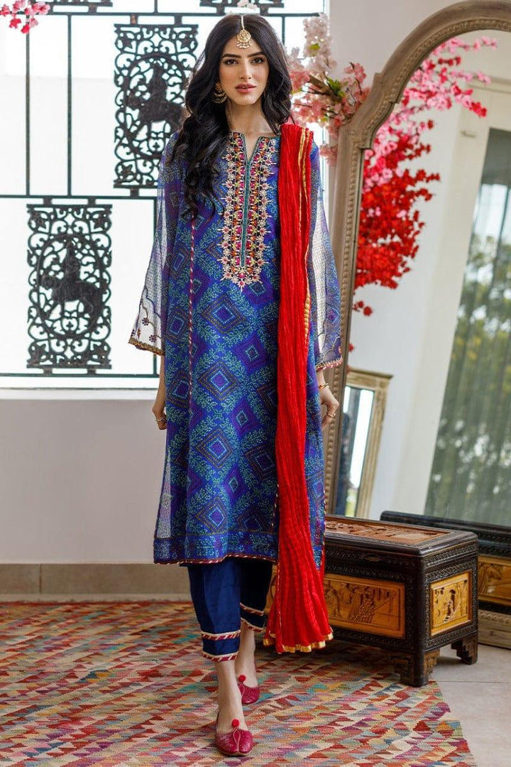 Deepak Perwani - Blue Dream (Ktd4023) - Classic Chunri - 3 Piece - Studio by TCS