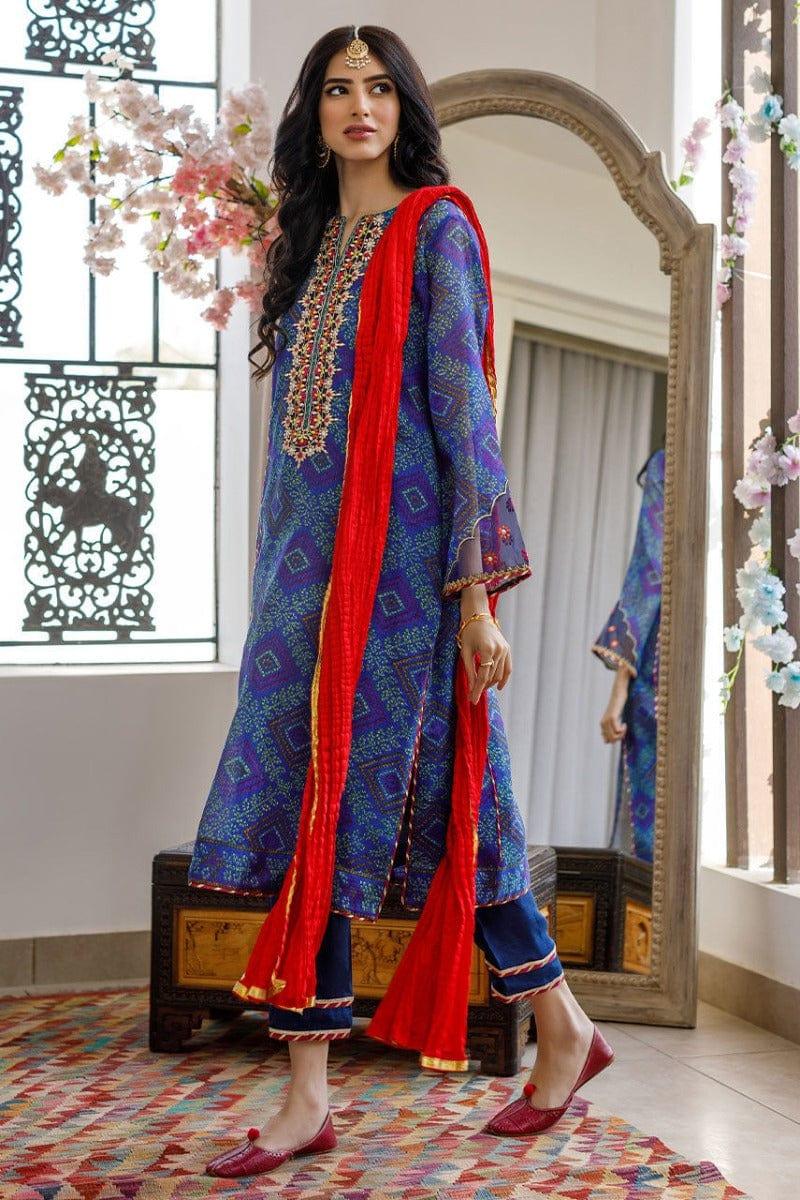 Deepak Perwani - Blue Dream (Ktd4023) - Classic Chunri - 3 Piece - Studio by TCS