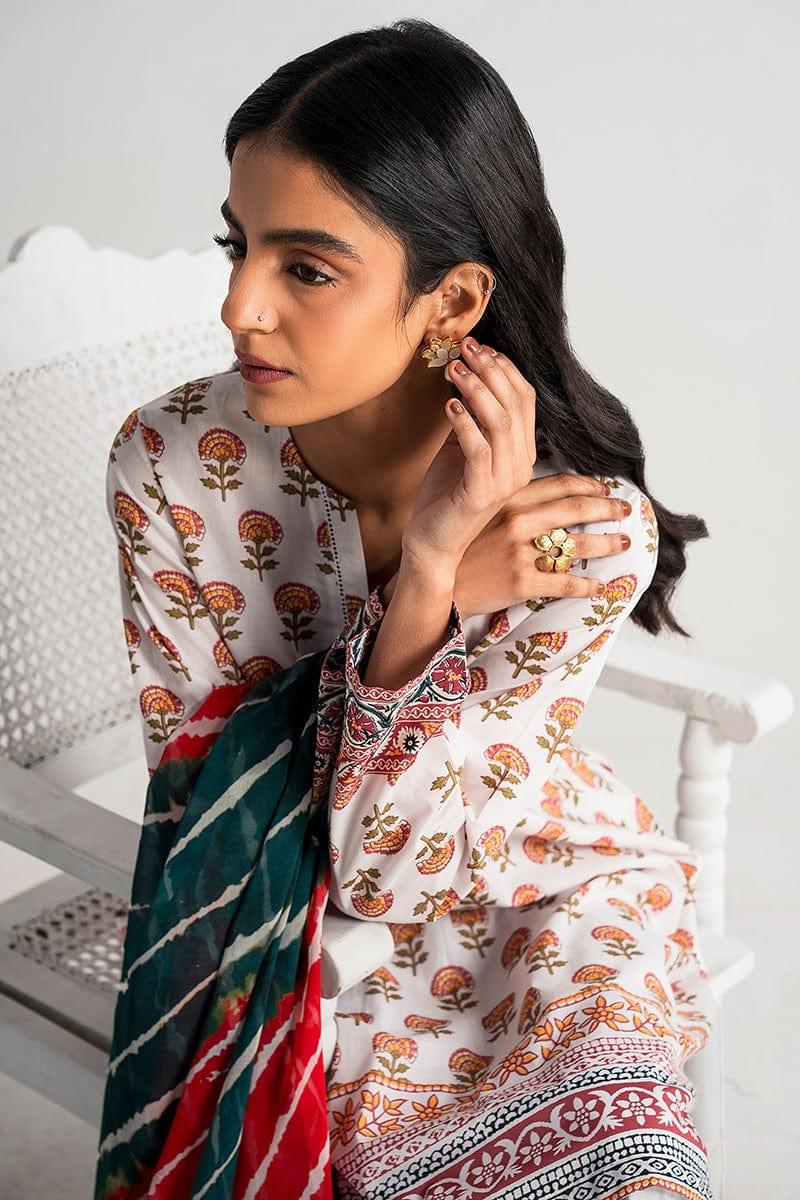 Cross Stitch - Ivory Chintz Printed Lawn Suit - Unstitched - 3 Piece - Studio by TCS