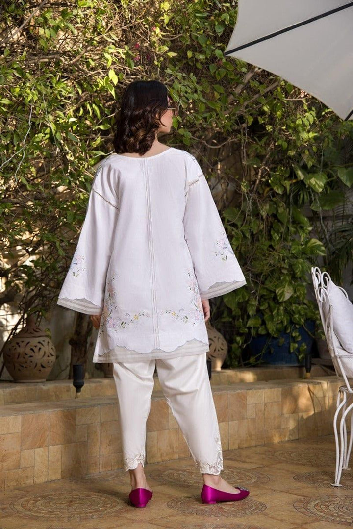 Shehrnaz - White Firdous Tunic - SHK-1060 - Studio by TCS