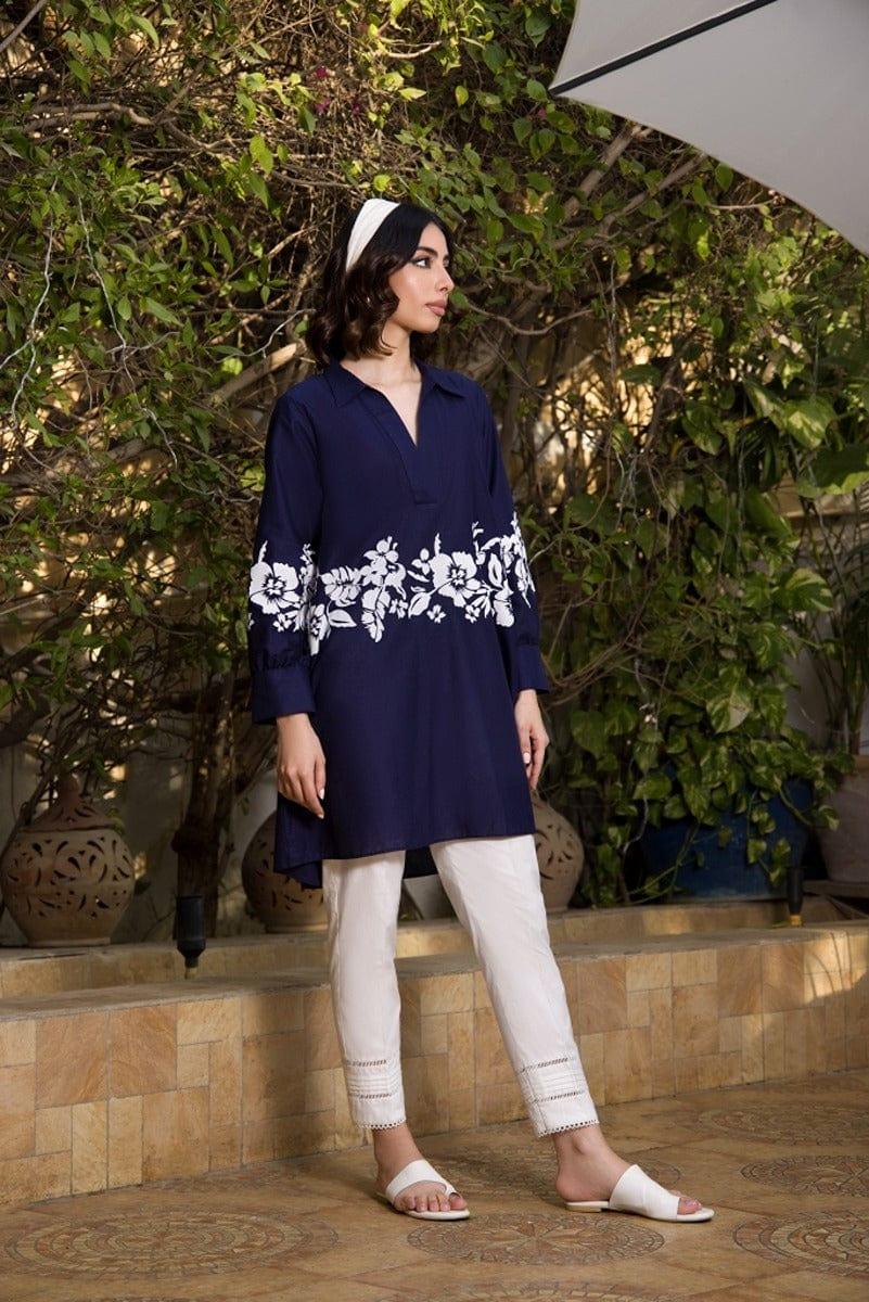 Shehrnaz - Navy Blue Top - SHK-1057 - Studio by TCS