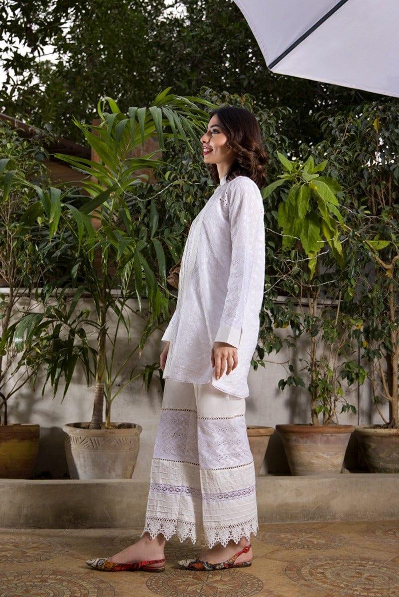 Shehrnaz - White Chikan Tunic - SHK-1056 - Studio by TCS