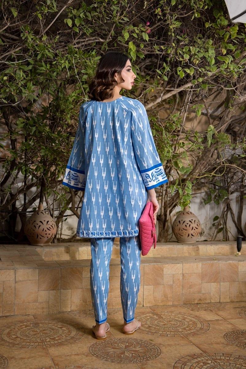 Shehrnaz - Light Blue Cotton Tunic - SHK-1058 - Studio by TCS