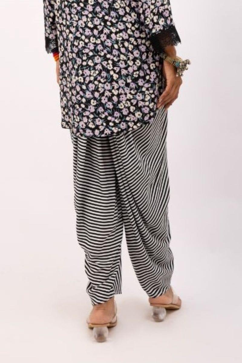 Gulabo - Cowl Pants - Black & White - 1 Piece - GA0159 - Studio by TCS