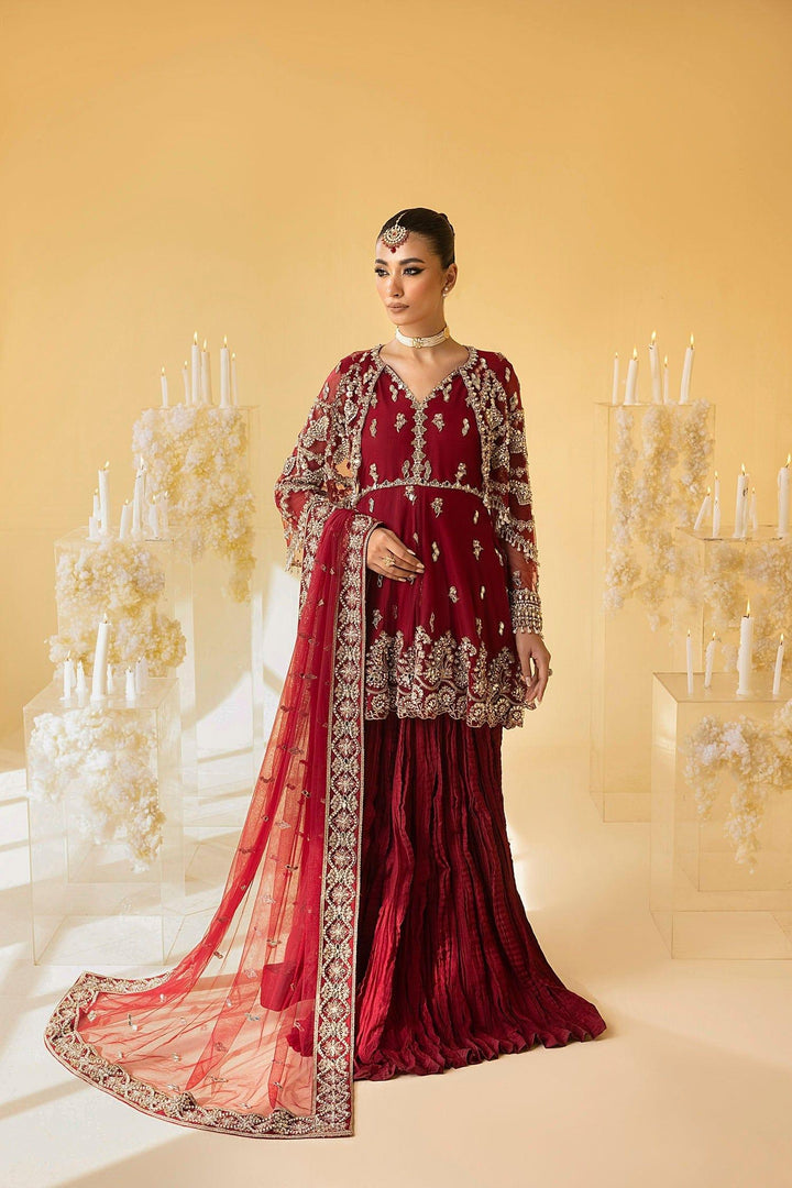 Nuriyaa - SCARLET - Lehnga - Barn Red - 3 Piece Net & Cotton Silk - Studio by TCS