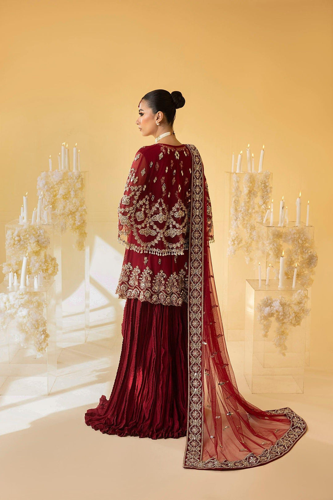 Nuriyaa - SCARLET - Lehnga - Barn Red - 3 Piece Net & Cotton Silk - Studio by TCS