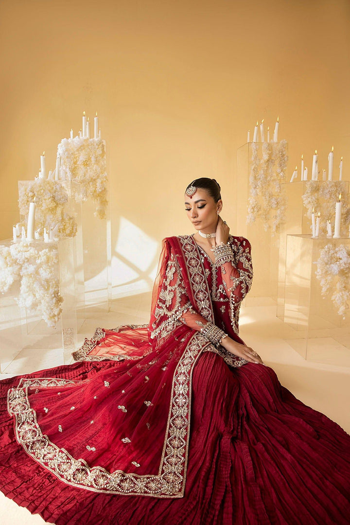 Nuriyaa - SCARLET - Lehnga - Barn Red - 3 Piece Net & Cotton Silk - Studio by TCS