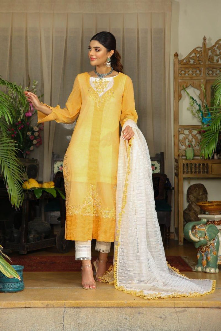 NILOFER SHAHID - Dandelion Breeze - Pleated Embroidered - 3 Piece - Studio by TCS