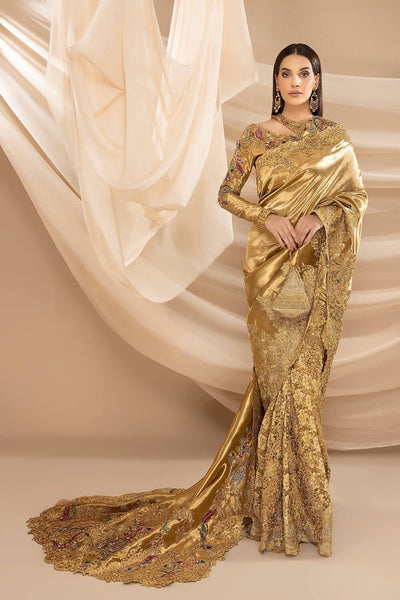 Buy Elora Mustard Silk Embroidered Saree With Unstitched Blouse for Women  Online @ Tata CLiQ