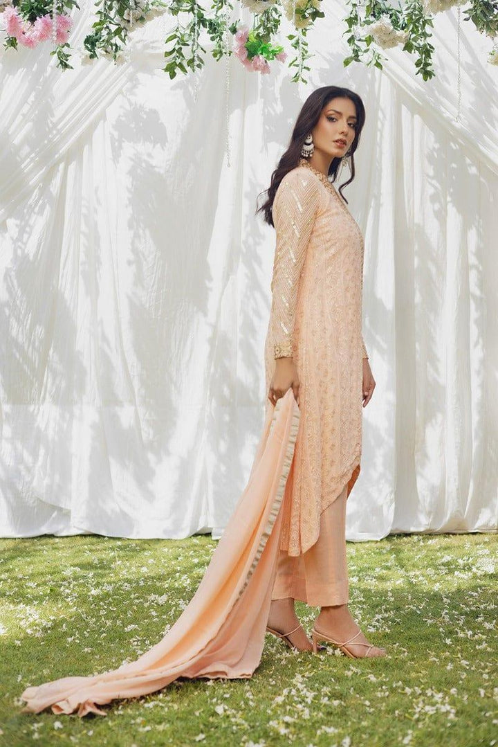 Aisha Fatema - Peach Puff - Embroidered Chiffon - 2 Piece - Studio by TCS