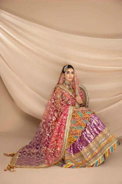 Nilofer Shahid - Chiffon Embellished Shirt & Khimkhaab Gharara Pants with Net Dupatta - 3 Piece - Studio by TCS