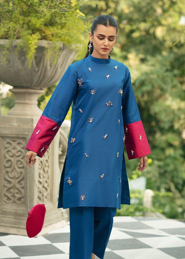 Allure by Ih - SAPPHIRE - Katan Silk - Blue Garment - 3 Piece - Studio by TCS