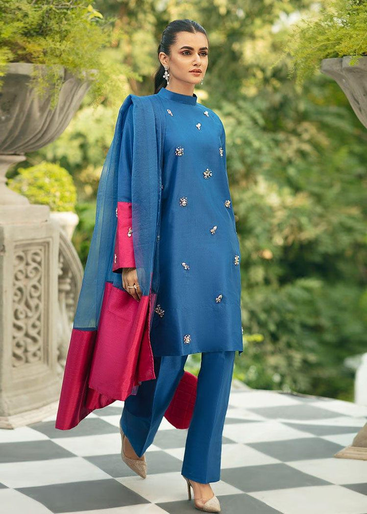 Allure by Ih - SAPPHIRE - Katan Silk - Blue Garment - 3 Piece - Studio by TCS