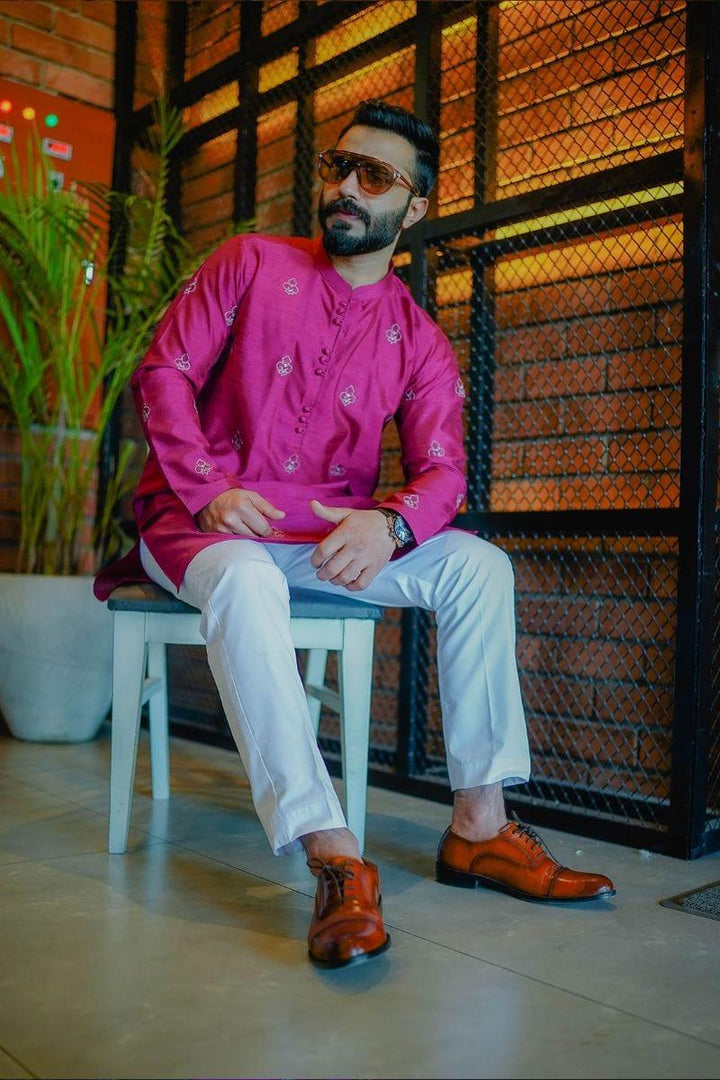 Leon Man - FUSHIA PURE SILK KURTA - 1 Piece - Studio by TCS