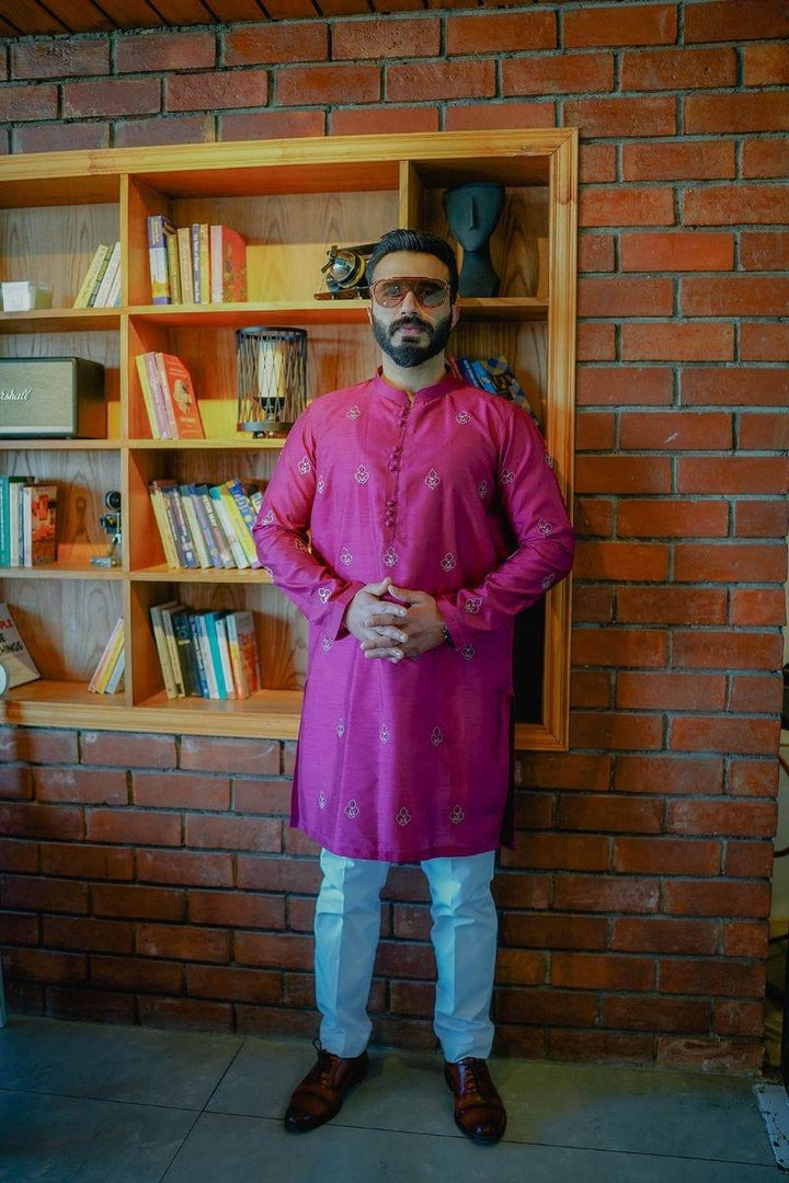 Leon Man - FUSHIA PURE SILK KURTA - 1 Piece - Studio by TCS