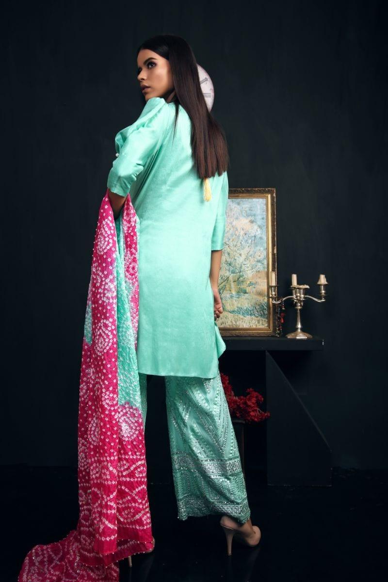 Sadia Aamir - Sea green Kaira