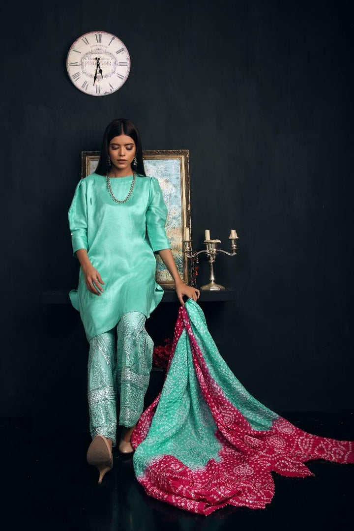 Sadia Aamir - Sea green Kaira