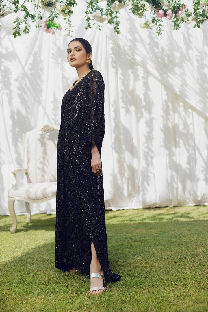 Aisha Fatema - Midnight Black - Embroidered Chiffon - 2 Piece - Studio by TCS